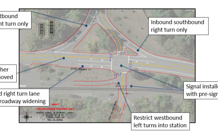 New traffic pattern at entrance to Tuxedo Park